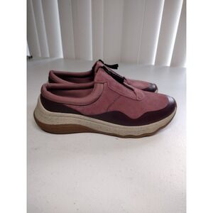 Clarks Collection Pink Suede Zip‎ Comfort Slip On Shoes Womens Size 8 M